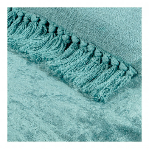 Futon PAULA en velours irisé - 180 x 80 cm - Bleu aqua