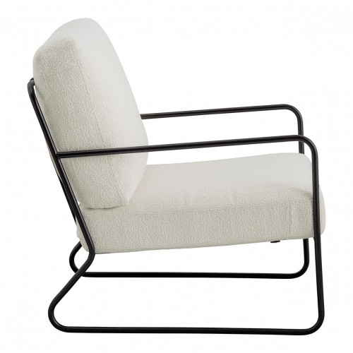 GASPARD Armchair in Bouclé and Metal - Cream
