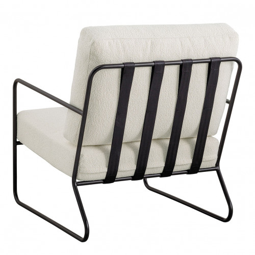GASPARD Armchair in Bouclé and Metal - Cream