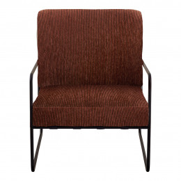 GASPARD Armchair in Corduroy Velvet and Metal - Brick Red