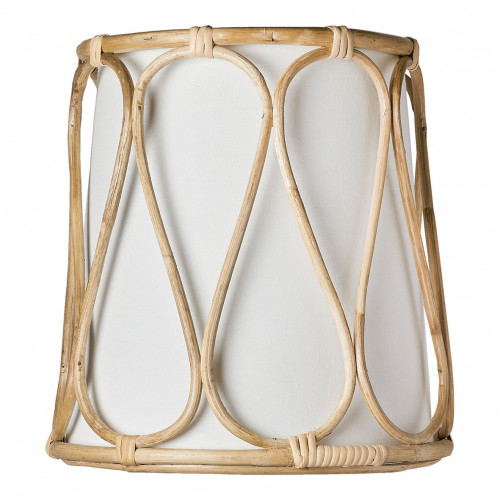 Conical Lampshade in Rattan and Cotton - ø 26.5 x 33 cm