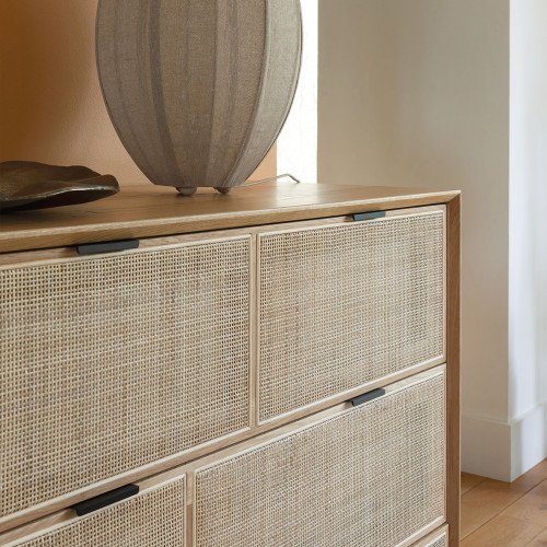 AUGUSTIN Light Oak and Caning Dresser