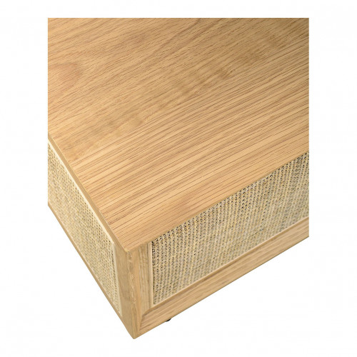 AUGUSTIN Light Oak and Caning Coffee Table