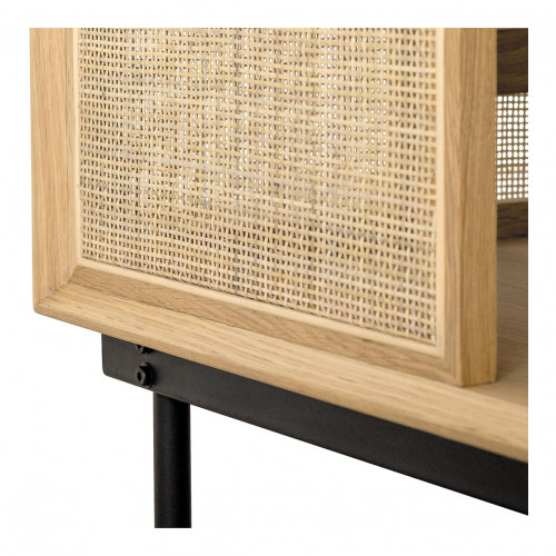 Table basse AUGUSTIN en chêne clair et cannage Table basse AUGUSTIN en chêne clair et cannage