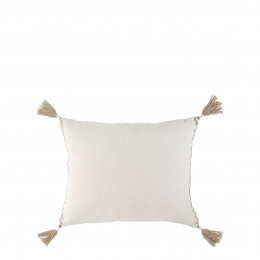 Housse de coussin MATTEO en velours de coton - Blanc - 30 x 40 cm