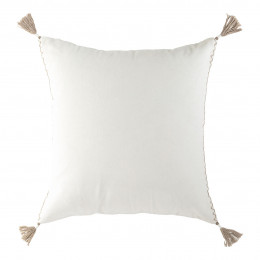 MATTÉO Cotton Velvet and Linen Cushion Cover - White - 50 x 50 cm