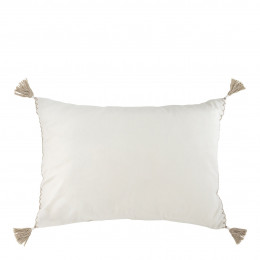 MATTÉO Cotton Velvet and Linen Cushion Cover - White - 60 x 40 cm