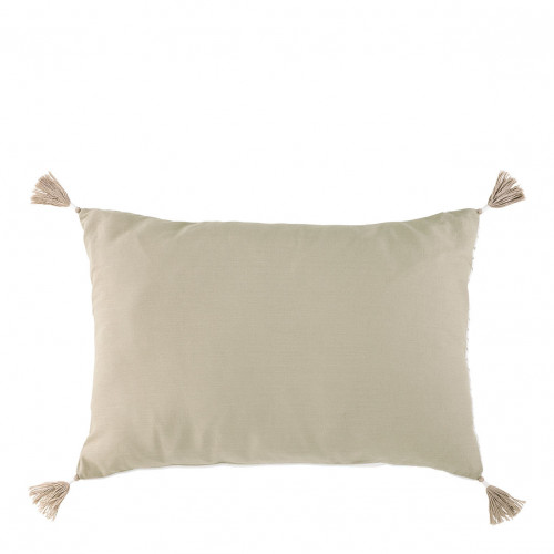 MATTÉO Cotton Velvet and Linen Cushion Cover - White - 60 x 40 cm