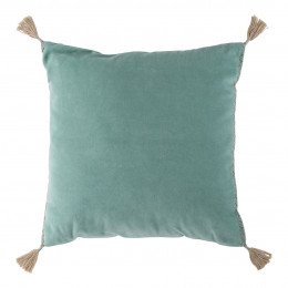 Housse de coussin MATTÉO en velours de coton - Bleu aqua - 50 x 50 cm