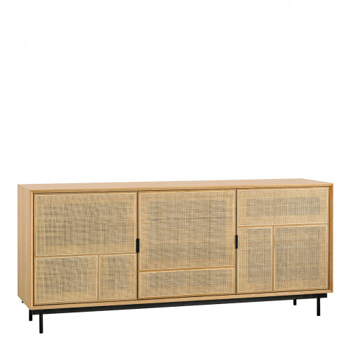 AUGUSTIN Light Oak and Caning Sideboard