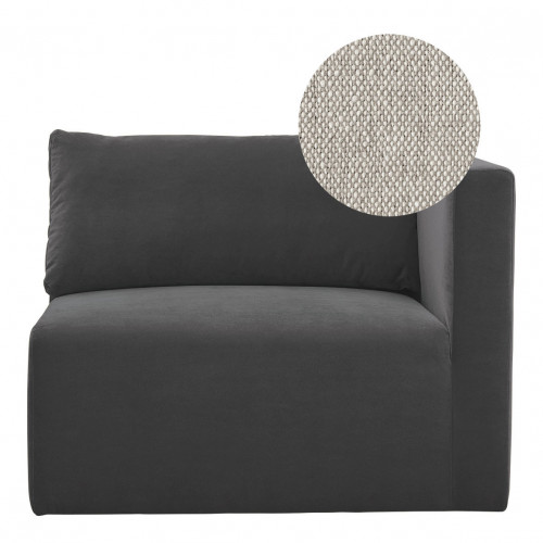 LOU sofa in mixed linen - Natural - Right module