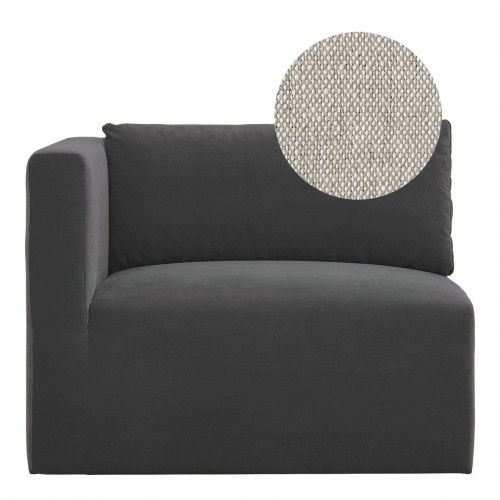 LOU Sofa in blended linen - Natural - Left module