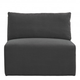 LOU sofa in cotton velvet - Dark grey - Central module - L. 91.5 cm