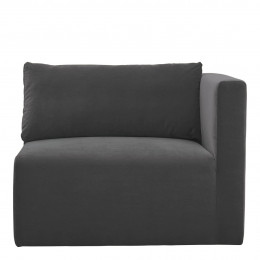 LOU Sofa in Cotton Velvet - Dark Grey - Right Module