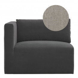 LOU Sofa in mixed linen - Light grey - Left module