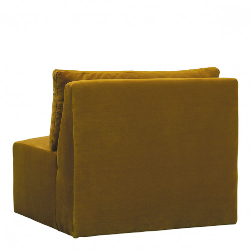 LOU Sofa in velvet - Saffron - Central module - L. 91.5 cm