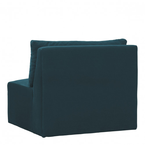 LOU Sofa in cotton velvet - Peacock blue - Central module - W. 91.5 cm