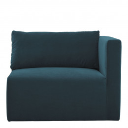 LOU Sofa in Cotton Velvet - Peacock Blue - Right Module