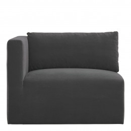 LOU sofa in cotton velvet - Dark grey - Left module