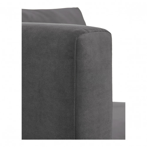 LOU sofa in cotton velvet - Dark grey - Left module