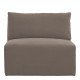 Canapé LOU en velours de coton - Taupe - Module central - L. 91.5 cm