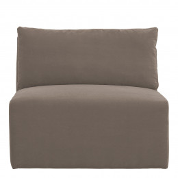 Canapé LOU en velours de coton - Taupe - Module central - L. 91.5 cm