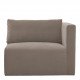 Canapé LOU en velours de coton - Taupe - Module droit
