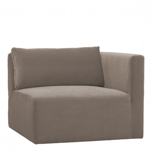 LOU Sofa in Cotton Velvet - Taupe - Right Module