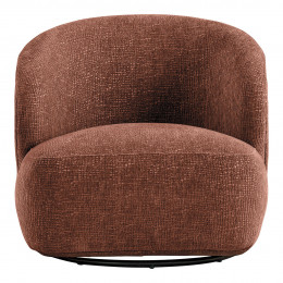 LISETTE Armchair in Velvet Jacquard Fabric - Rosewood