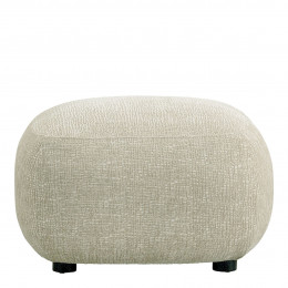 Pouf LISETTE en tissu jacquard de velours - Sable