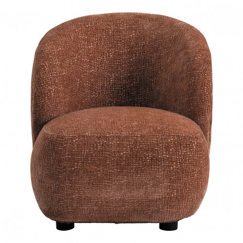 Fauteuil LISETTE en tissu jacquard de velours - Bois de rose - Petit modèle