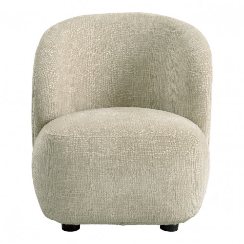 Fauteuil LISETTE en tissu jacquard de velours - Sable - Petit modèle