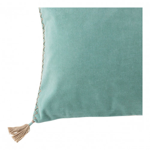 Housse de coussin MATTÉO en velours de coton et lin - Bleu aqua - 50 x 50 cm Housse de coussin MATTÉO en velours de coton et lin - Bleu aqua - 50 x 50 cm