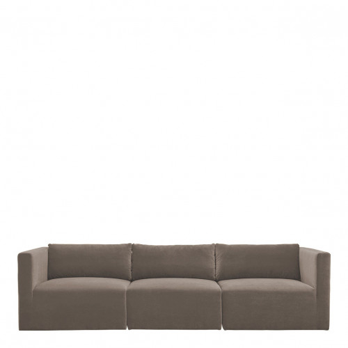 LOU Sofa in Cotton Velvet - Taupe - Central Module - W. 91.5 cm