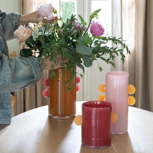 Vase PIPA en verre - Rose