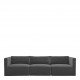 Canapé LOU en velours de coton - Gris foncé - Module central - L. 91.5 cm