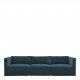 Canapé LOU en velours de coton - Bleu paon - Module gauche