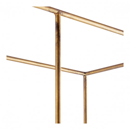 ANATOLE Bookcase in Metal with Golden Brass Finish and Glass Shelves