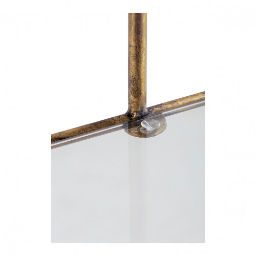 ANATOLE Bookcase in Metal with Golden Brass Finish and Glass Shelves