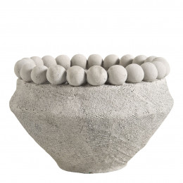 Cache-pot ALÉO en ciment gris clair - Grand modèle - 23,5 x 23,5 x 15,5 cm