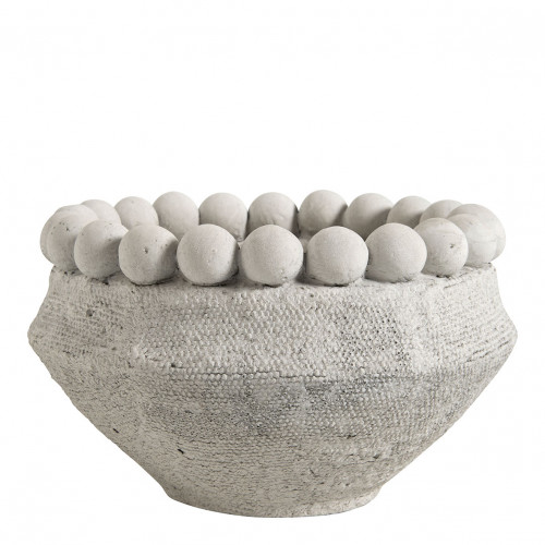 ALÉO Planter in light gray cement - Small model - 19.5 x 19.5 x 11.7 cm