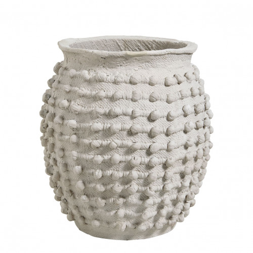 CLÉIA Planter in Light Gray Cement - Medium Model - 42 x 42 x 44 cm
