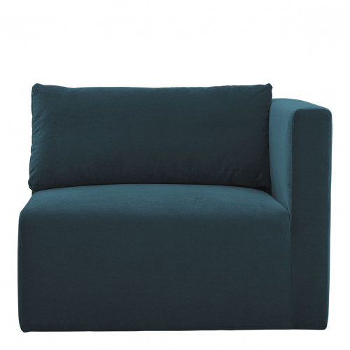 Canapé LOU en velours de coton - 3 modules - L. 297 cm - Bleu paon