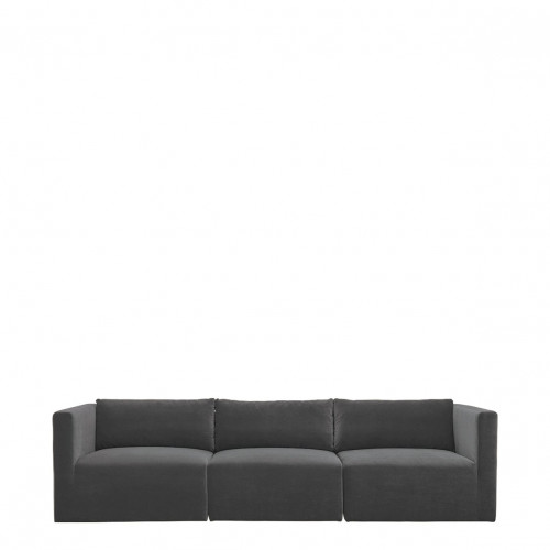 LOU Sofa in Cotton Velvet - 3 Modules - L. 297 cm - Dark Gray