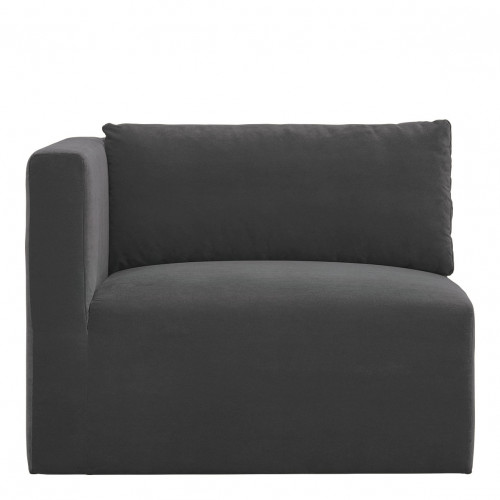 Canapé LOU en velours de coton - 3 modules - L. 297 cm - Gris foncé Canapé LOU en velours de coton - 3 modules - L. 297 cm - Gris foncé