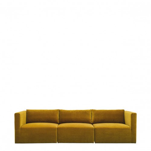 Canapé LOU en velours de coton - 3 modules - L. 297 cm - Safran Canapé LOU en velours de coton - 3 modules - L. 297 cm - Safran
