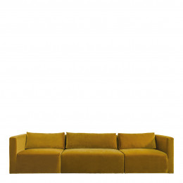 LOU Sofa in cotton velvet - 3 modules - W. 336 cm - Saffron