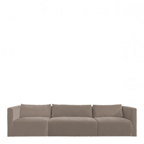 LOU Sofa in cotton velvet - 3 modules - W. 336 cm - Taupe