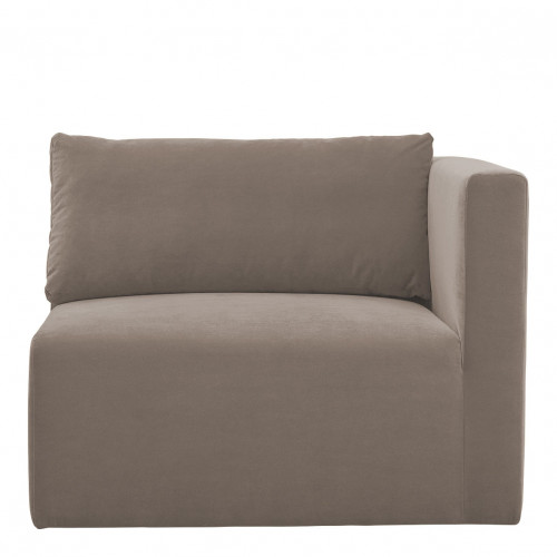 Canapé LOU en velours de coton - 3 modules - L. 336 cm - Taupe