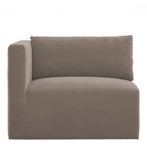 Canapé LOU en velours de coton - 3 modules - L. 336 cm - Taupe